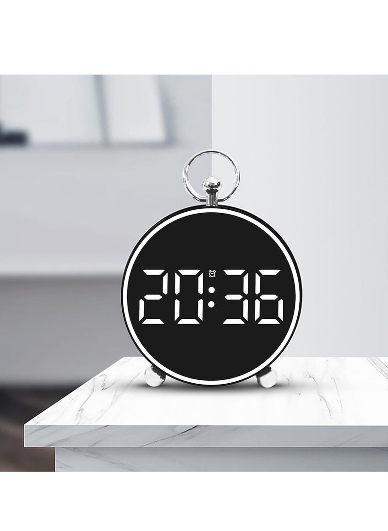 LED Alarm Clock Desk/Wall Travel Electronic Clock Temperature Humidity Meter with Clock