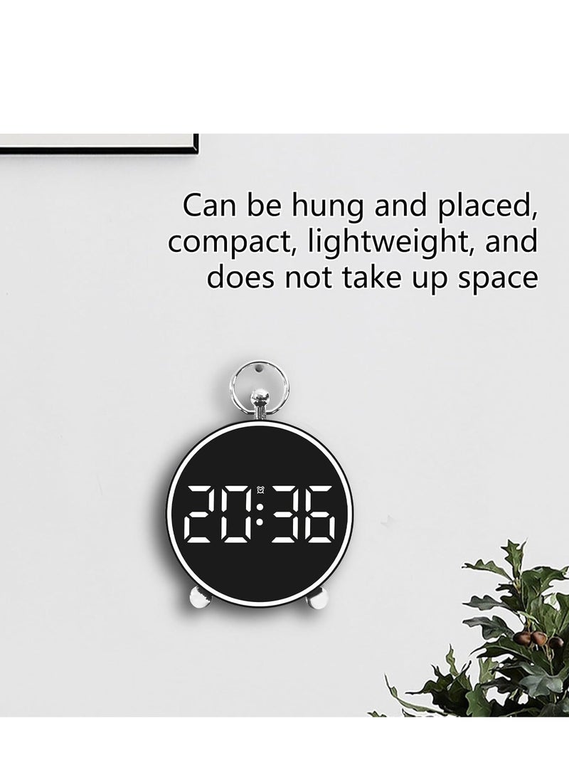 LED Alarm Clock Desk/Wall Travel Electronic Clock Temperature Humidity Meter with Clock