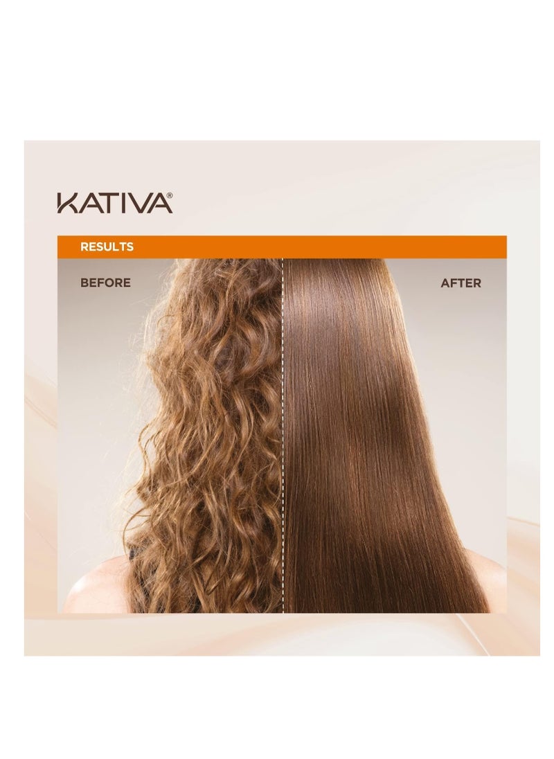 Kativa Brazilian Straightening Kit, 12 Weeks of Home Use Professional Straightening, with Organic Argan Oil, Shea Butter, Keratin & Amino Acids, for Straighter, Softer and Shinier Hair, All Hair Types
