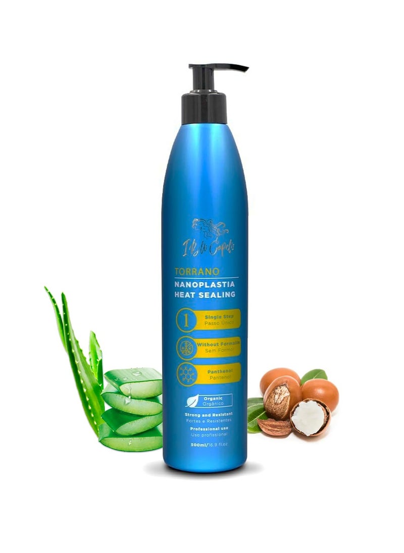 Torrano Cream Keratin Hair Treatment Straightening in 1 Step, Formaldehyde Free-Nanoplastia Para Alisar Cabello, Keratina Organica Sin Formol Para Alisar el Pelo - 1 Pack, 16.9Fl.oz (500ml)