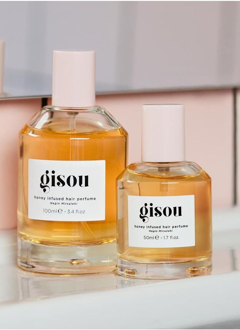 Gisou Honey Infused Hair Perfume, A Delicate Hair Fragrance with Sweet Notes of Honey Blended into Spring Florals, Nourishing and Hydrating Hair Shine Spray (1.7 fl oz)