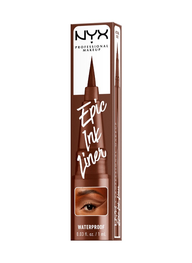 Epic Ink Liner, Waterproof Liquid Eyeliner - Graham Cracker, Vegan Formula, Intense Pigment