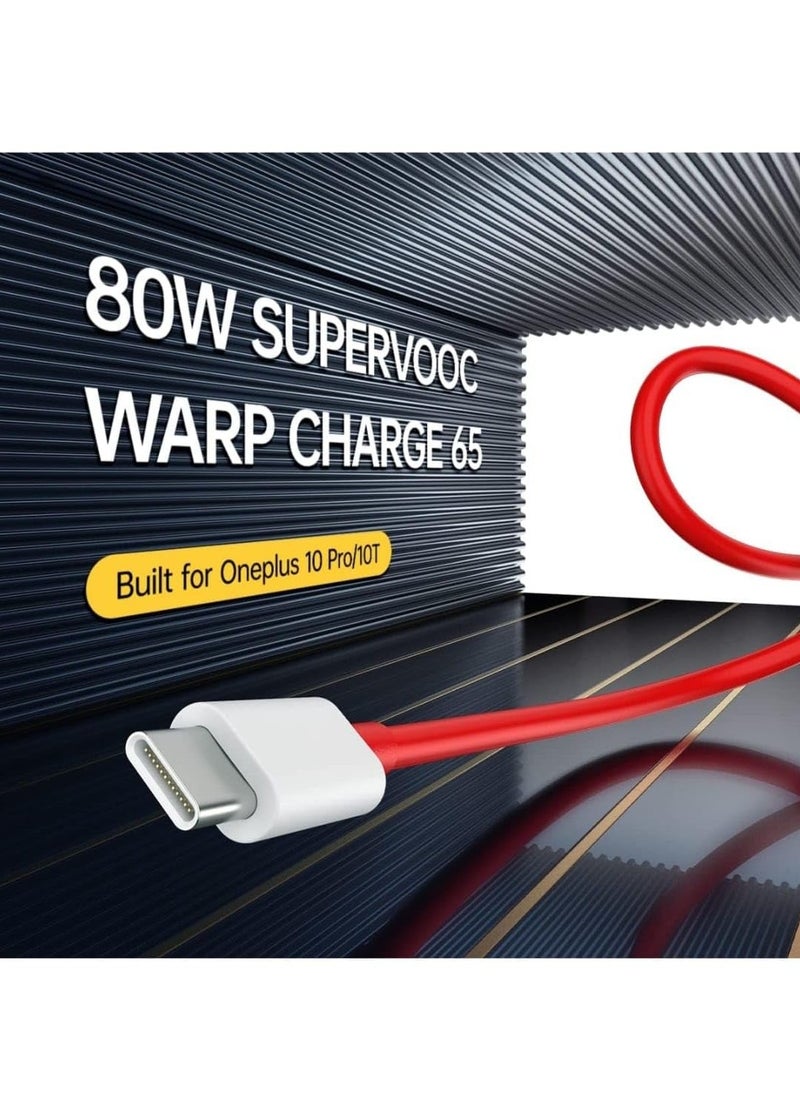 Super Fast USB Type C Charging Cable Compatible with One Plus 11 10 Pro 9 10T 9R 10R 9RT 8T 8 7T 7 6 6T Pro 5T Nord N20 SE N10 N300 CE 2 Lite 2T N100 N200 (Red)