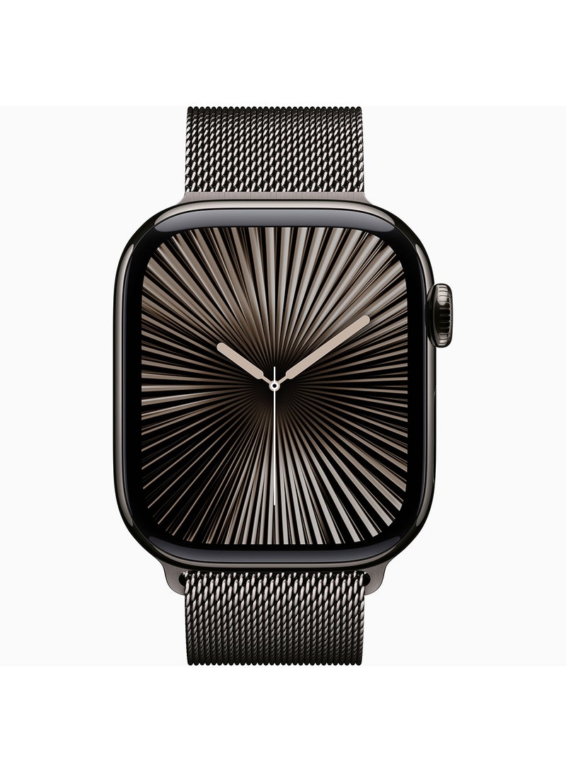 Watch Series 10 GPS + Cellular 42mm Slate Titanium Case With Slate Milanese Loop