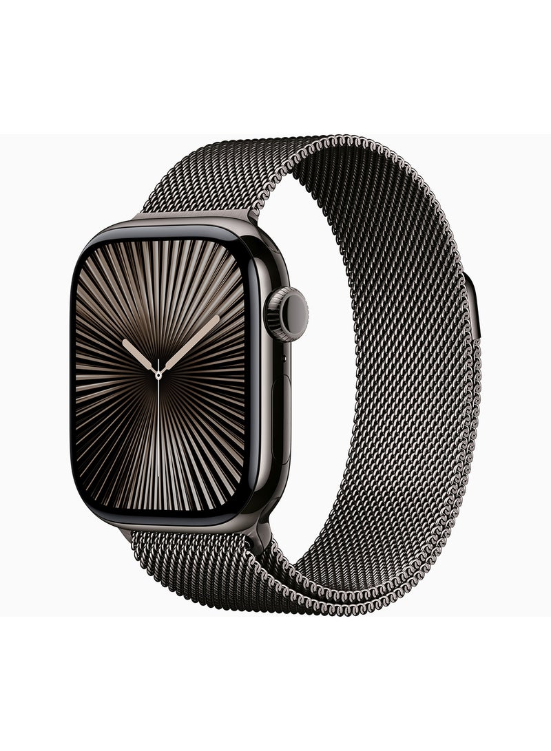 Watch Series 10 GPS + Cellular 42mm Slate Titanium Case With Slate Milanese Loop