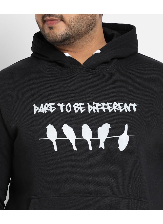 Instafab Plus Men's Jet Black Dare To Be Different Hoodie