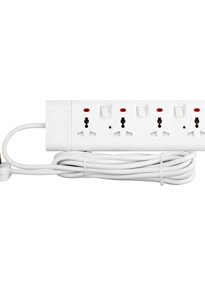 Terminator 4 way 5 meter universal power extension socket - TPB 724-5M