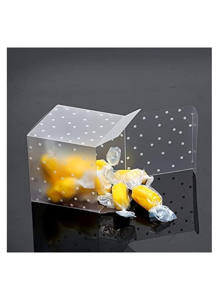 50 Clear White Dot Boxes for Wedding and Baby Shower Party Favors Cute Minigift Candy Boxes