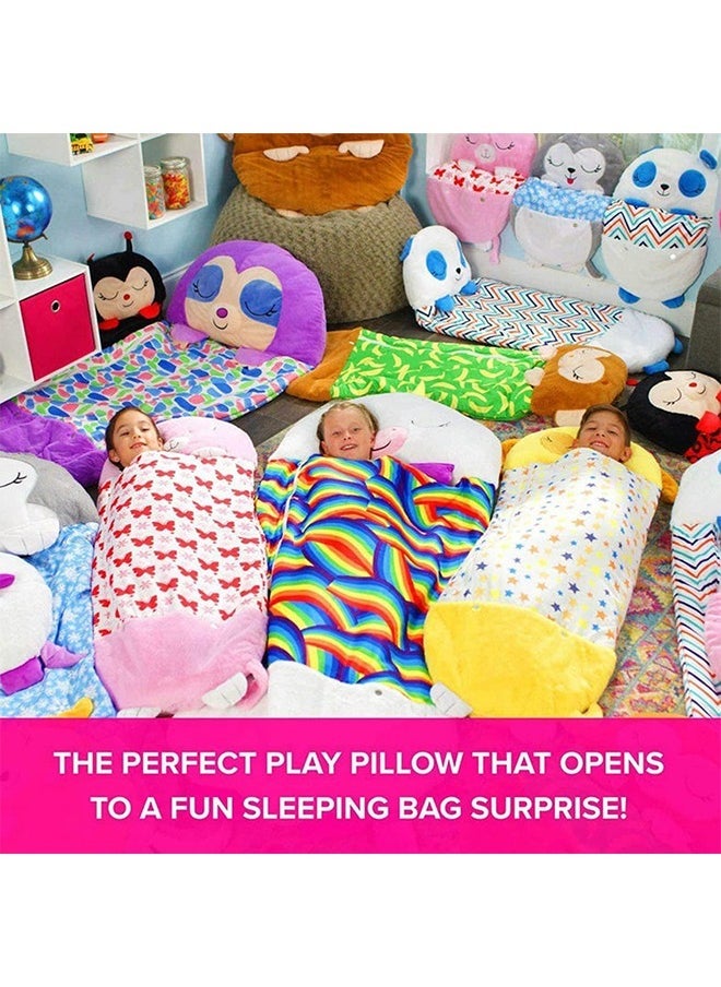 Kids Cartoon Large Warm Sleeping Bag, Portable Folding Pillow Sleepy Sack