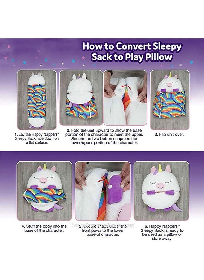 Kids Cartoon Large Warm Sleeping Bag, Portable Folding Pillow Sleepy Sack