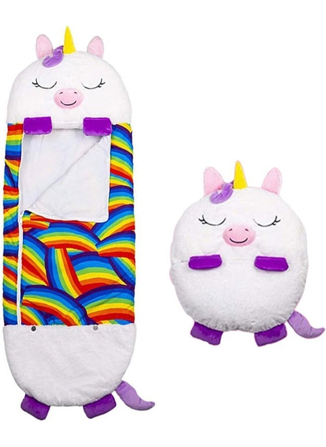 Kids Cartoon Large Warm Sleeping Bag, Portable Folding Pillow Sleepy Sack