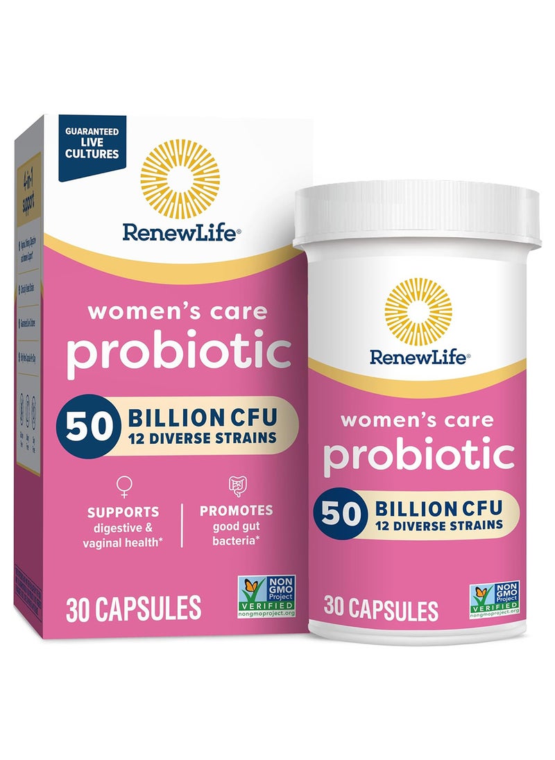 Women Care Probiotic Supplement, 50 Billion CFU, 12 Strains, 30 Capsules