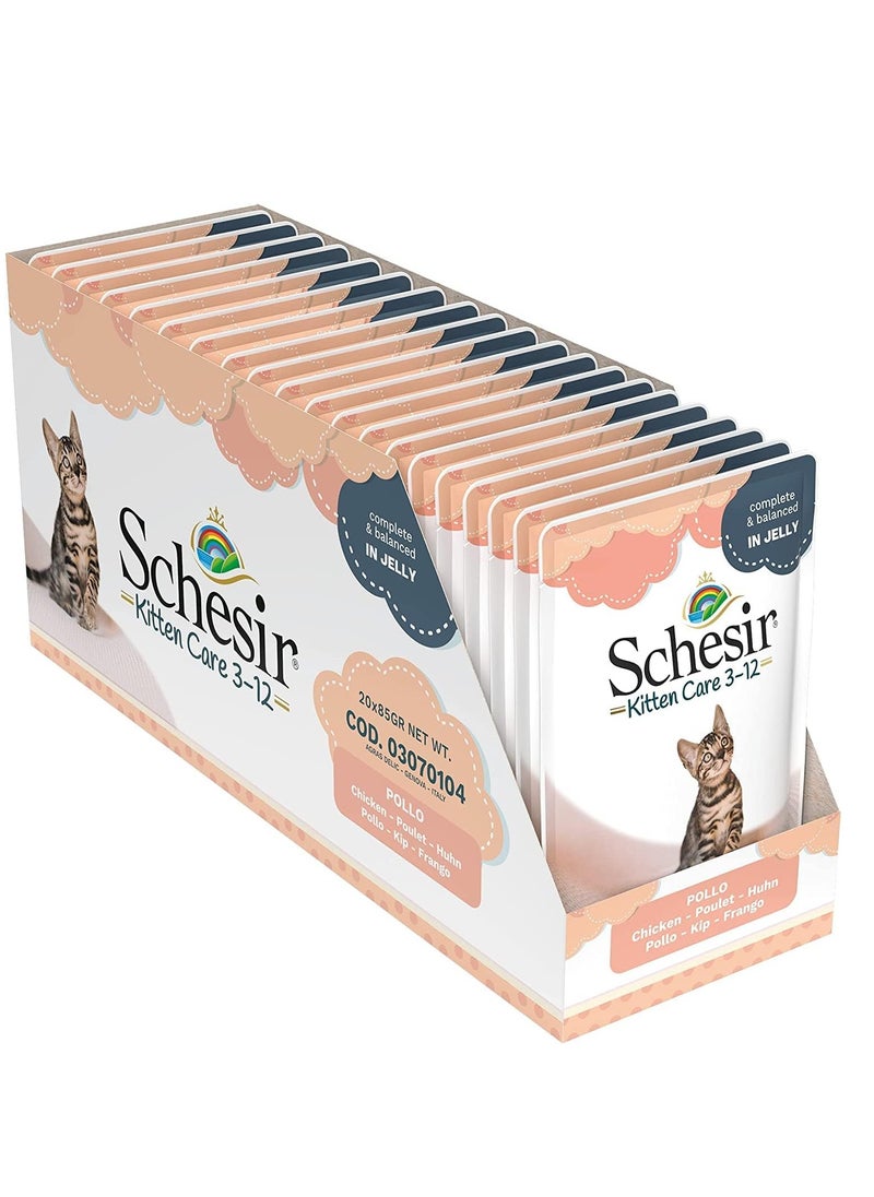 Schesir Kitten Jelly Chicken Pouch 85g 20pcs