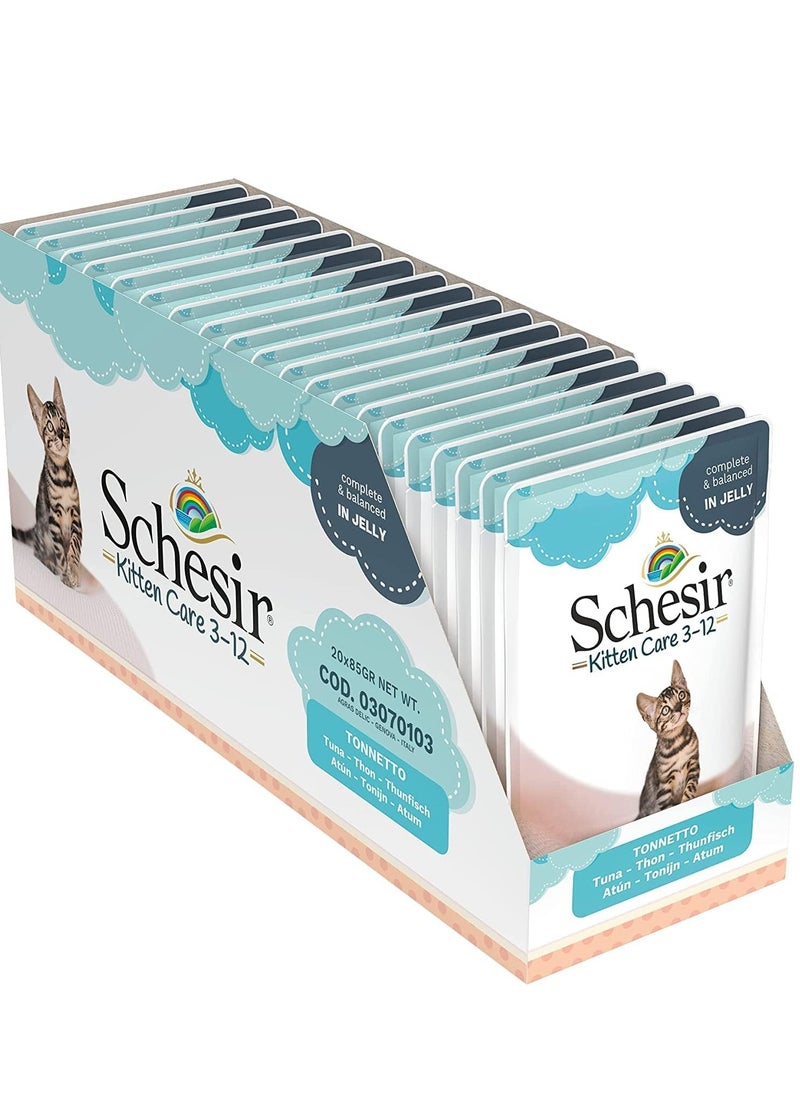 Schesir Kitten Jelly 3-12 Tuna Wet Food 85g 24pcs