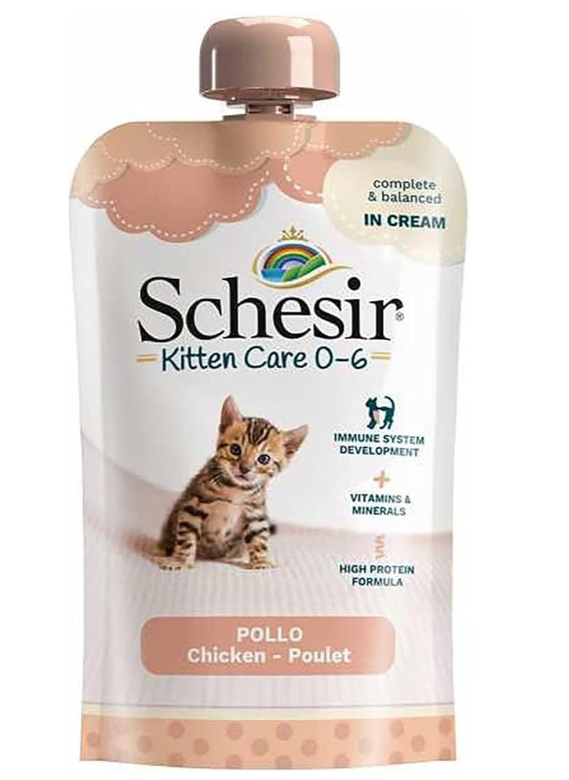 Schesir Kitten Pouch Cream Chicken Wet Food 150g X 5pcs