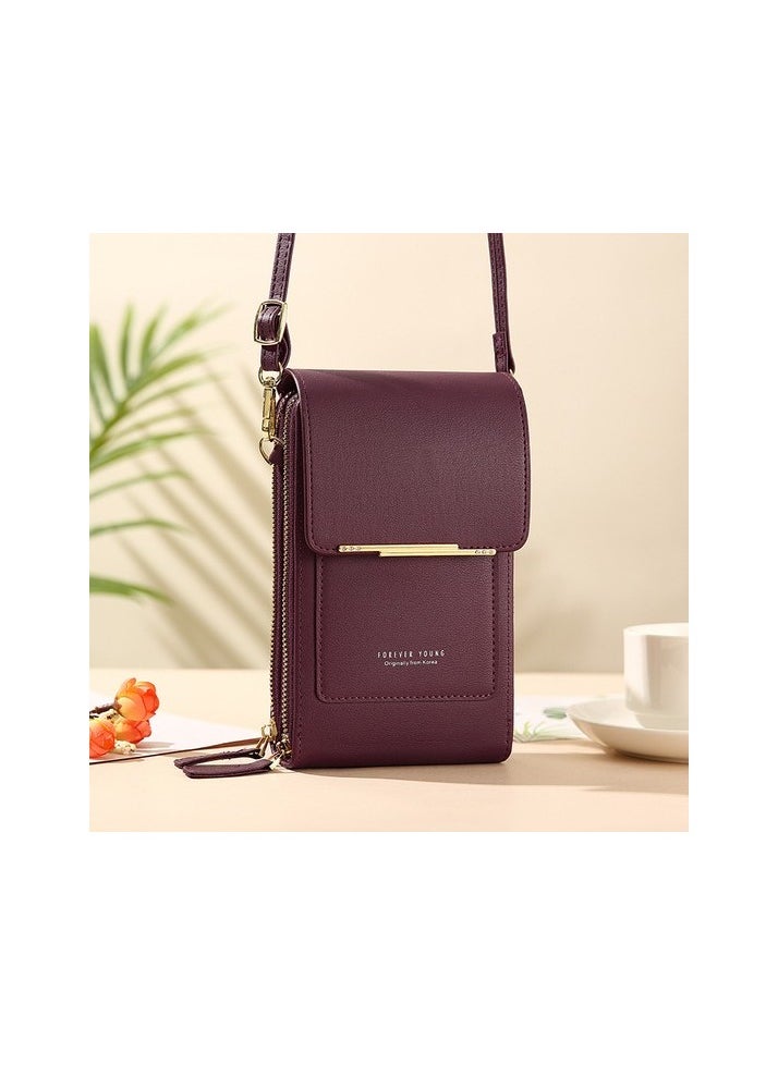 Little Crossbody Mobile Phone Bags Colour:Wine -red Sizes:19 x 11 x 4.5 cm