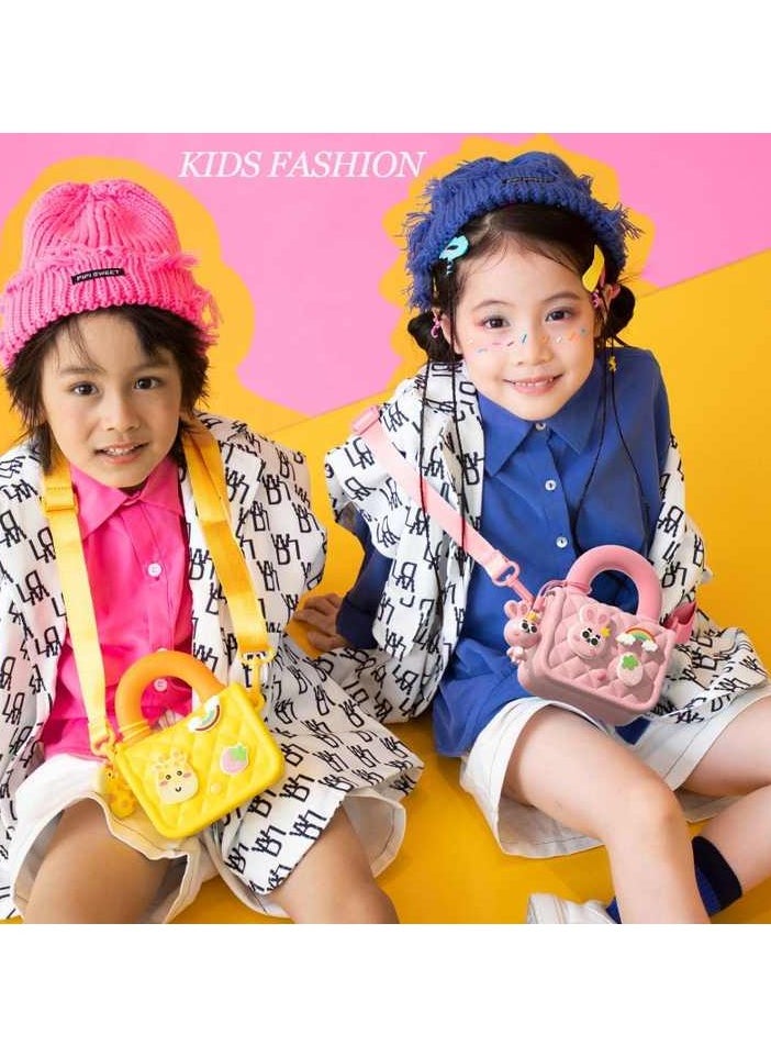 Cartoon Soft Silicone Bag Handbag cross body Purse Sweet Birthday Gift for Children Girls Sling Bag for Women, StylishBag,  Side Bag for Girls, yellow