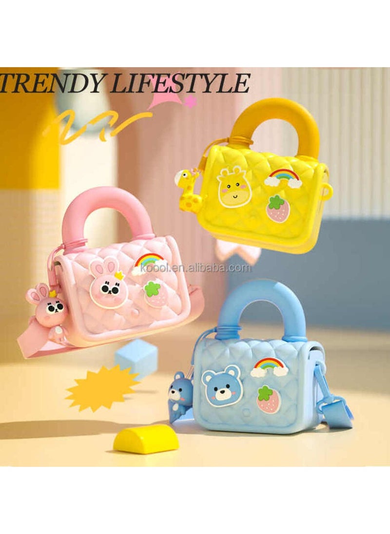 Cartoon Soft Silicone Bag Handbag cross body Purse Sweet Birthday Gift for Children Girls Sling Bag for Women, StylishBag,  Side Bag for Girls, yellow