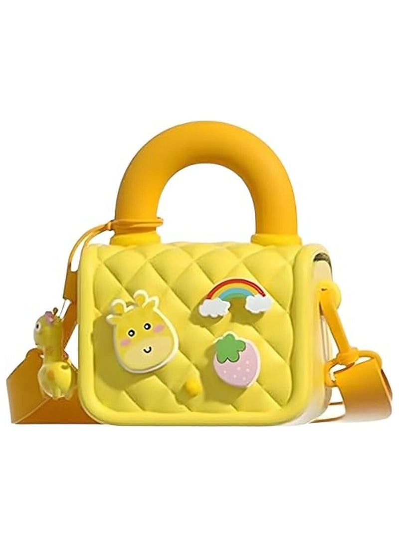 Cartoon Soft Silicone Bag Handbag cross body Purse Sweet Birthday Gift for Children Girls Sling Bag for Women, StylishBag,  Side Bag for Girls, yellow