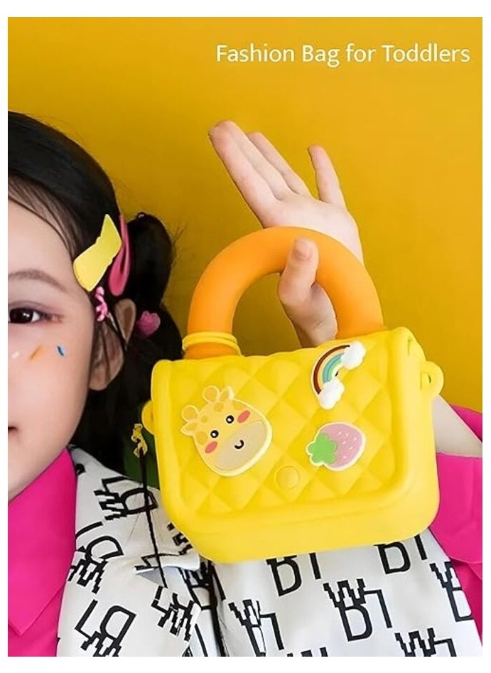 Cartoon Soft Silicone Bag Handbag cross body Purse Sweet Birthday Gift for Children Girls Sling Bag for Women, StylishBag,  Side Bag for Girls, yellow