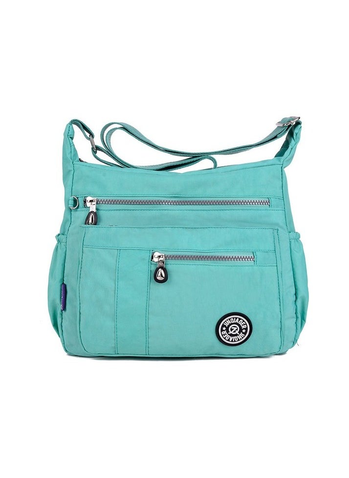 Woman Nylon Waterproof Cross Shoulder Bag - Green Colour:Green