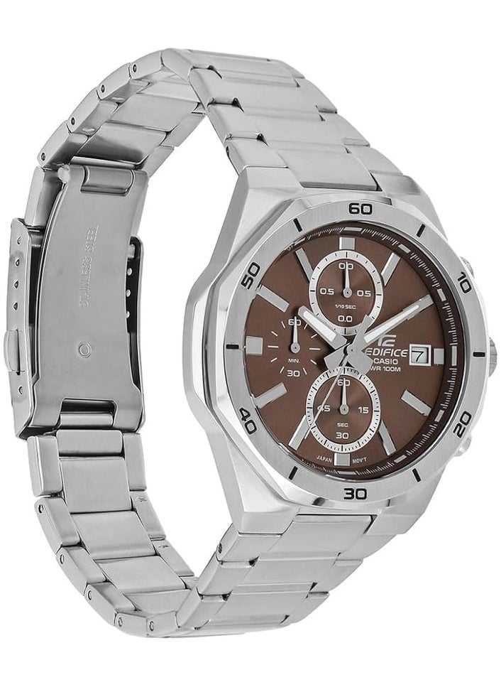 Casio Edifice Men's Watch - EFV-640D-5AVUDF Brown Dial, Silver Band