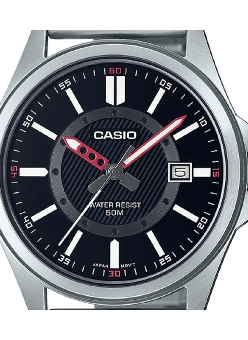 Casio Men Watch Analog Black Dial Stainless Steel Band MTP-E700D-1EVDF