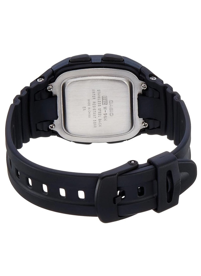 Casio Men's Watch - W-96H-1AVDF grey Dial, BLACK Band