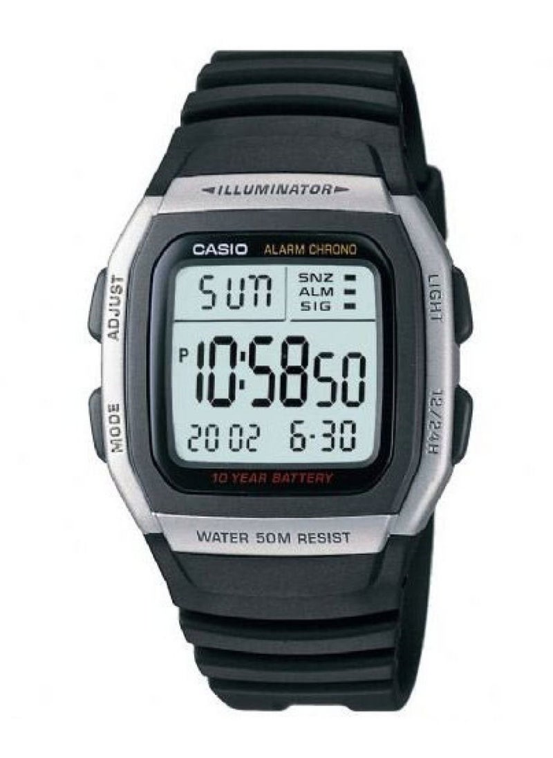 Casio Men's Watch - W-96H-1AVDF grey Dial, BLACK Band