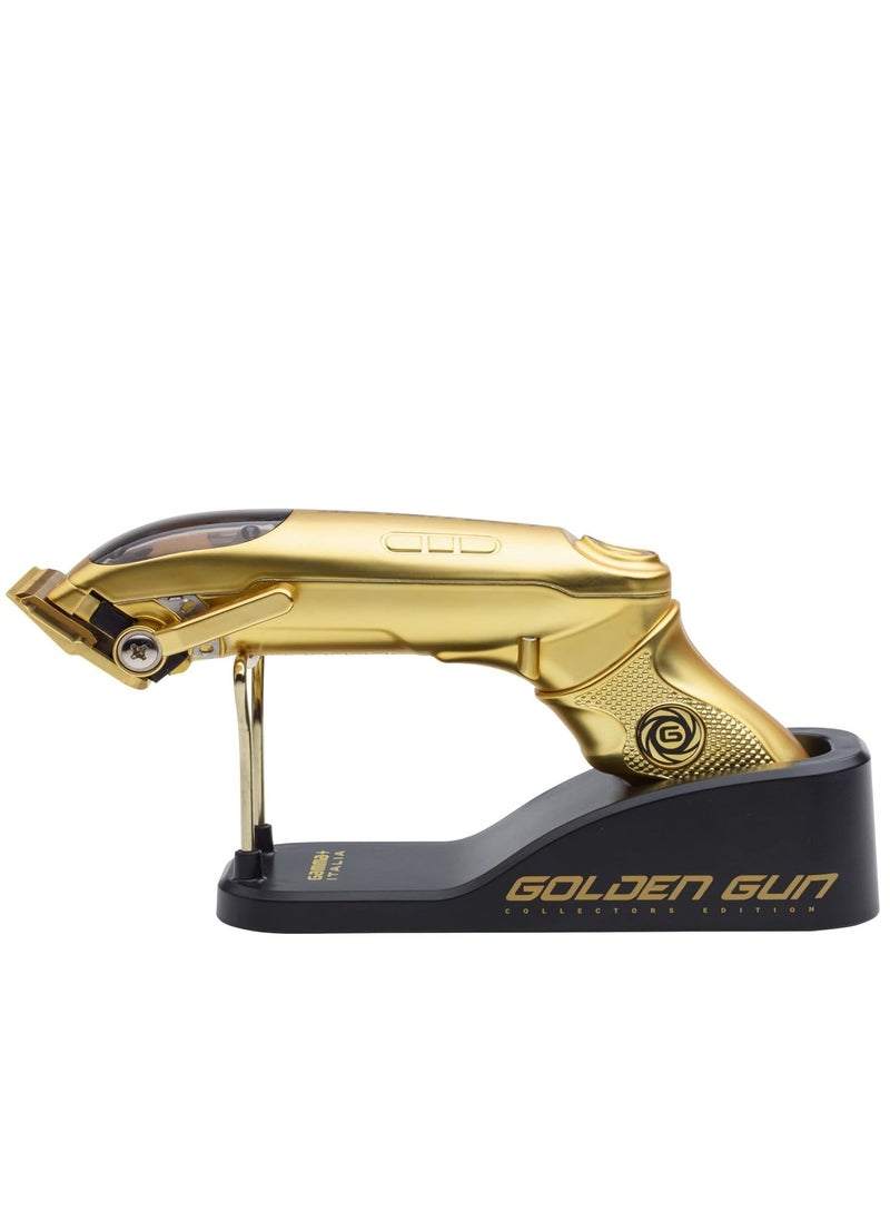 GAMMA+ Collector's Edition Golden Gun Cordless Hair Clipper with Display Showcase Gold