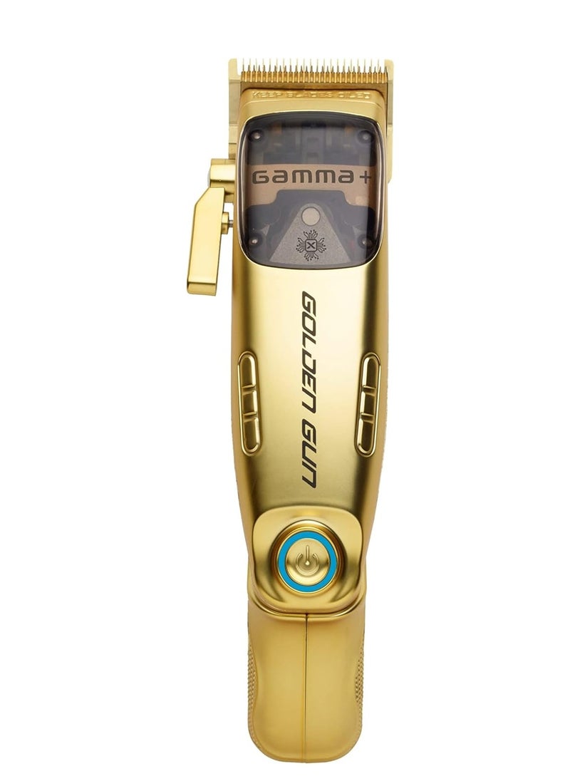 GAMMA+ Collector's Edition Golden Gun Cordless Hair Clipper with Display Showcase Gold