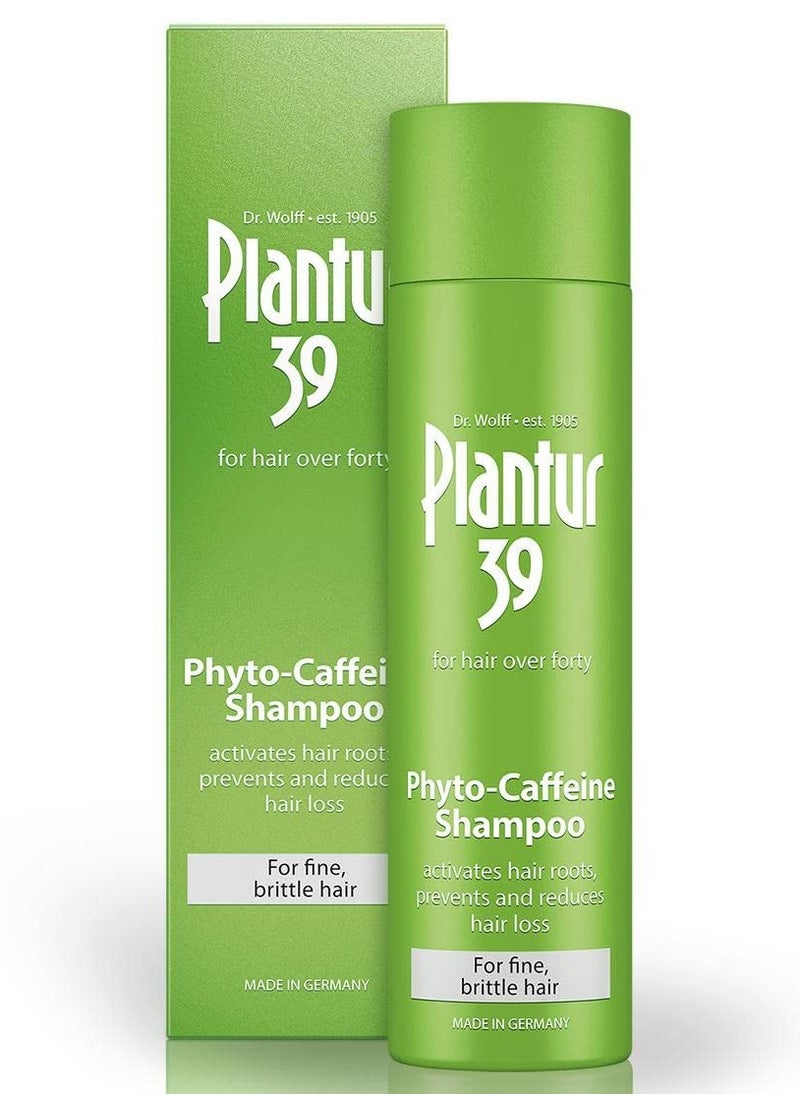 Plantur 39 Natural Phyto Caffeine Shampoo for Thinning Hair for Women, Volumizing Shampoo for Natural Hair Growth for Fine and Thinning Hair, Niacin, Caffeine, Zinc, White Tea Extract, 8.45 floz