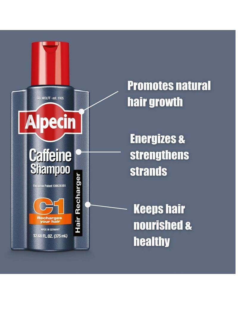 Alpecin C1 Caffeine Shampoo, 8.45 fl oz (Pack of 3), Caffeine Shampoo Cleanses the Scalp to Promote Natural Hair Growth, Leaves Hair Feeling Thicker and Stronger