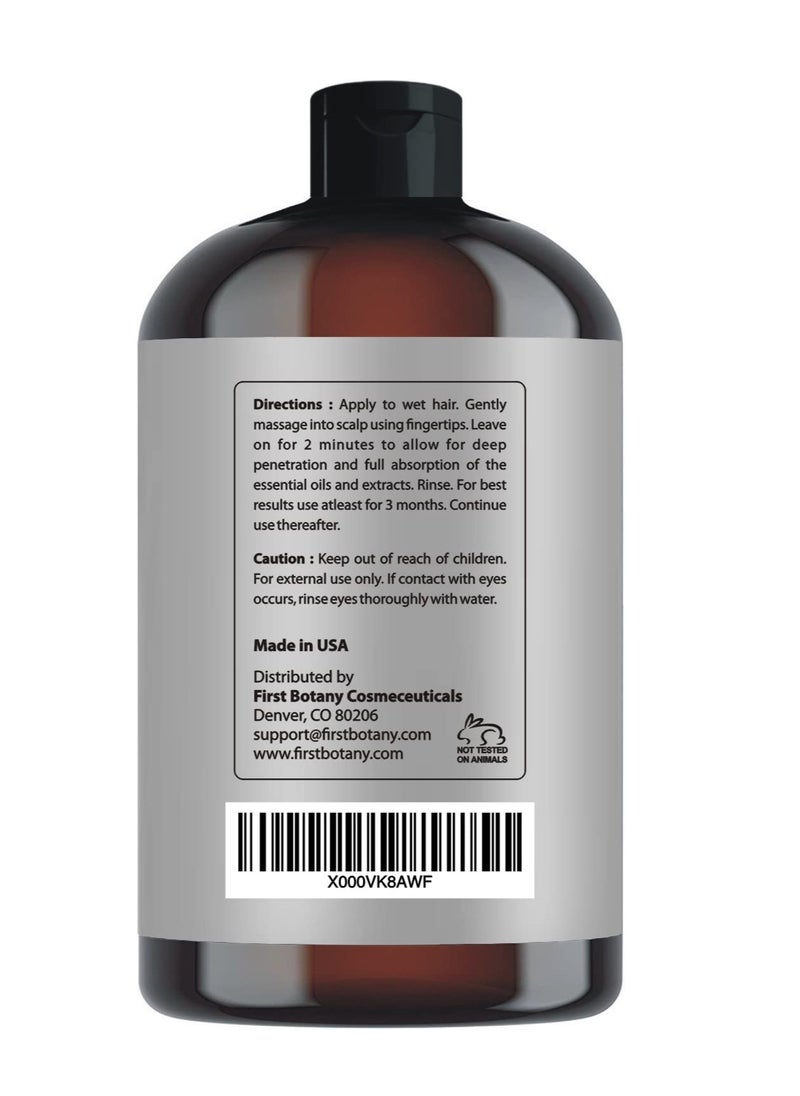 First Botany Cosmeceuticals, Hair Regrowth and Anti Hair Loss Shampoo 16 fl oz, with DHT blockers- Daily Hydrating, Detoxifying, Volumizing Shampoo For Men and Women