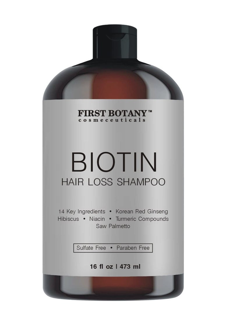 First Botany Cosmeceuticals, Hair Regrowth and Anti Hair Loss Shampoo 16 fl oz, with DHT blockers- Daily Hydrating, Detoxifying, Volumizing Shampoo For Men and Women