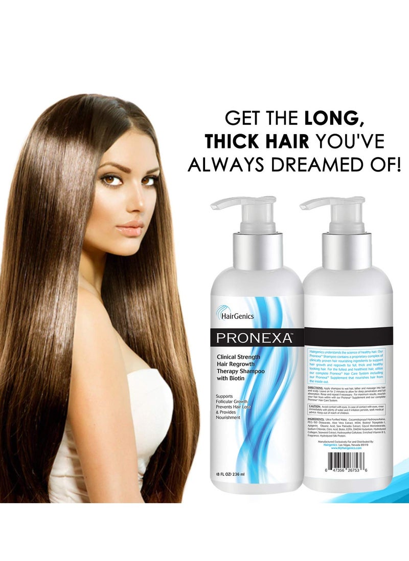 Hairgenics Pronexa Clinical Strength Hair growth & Regrowth Therapy Hair Loss Shampoo With Biotin, Collagen, and DHT Blockers for Thinning Hair, 8 fl.oz.
