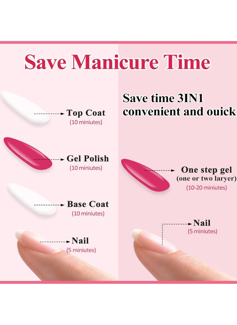 Remy Belle One Step Gel Set 3x10 ml, Gel Polish Top Base Coat 3 in 1, Soak Off LED UV Gel Polish