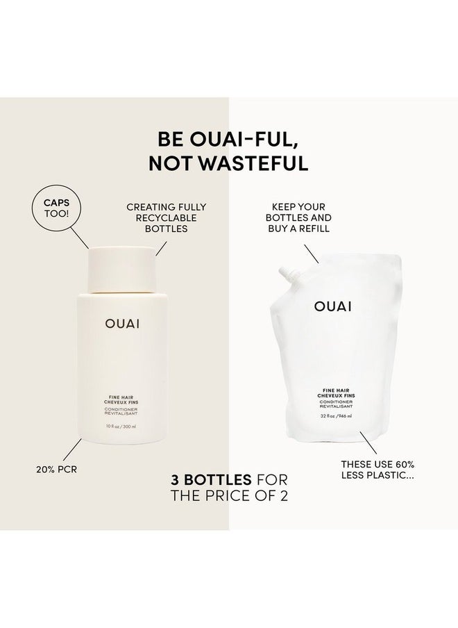 OUAI Fine Hair Conditioner - Lightweight Hydration for Fine Hair, 946ml