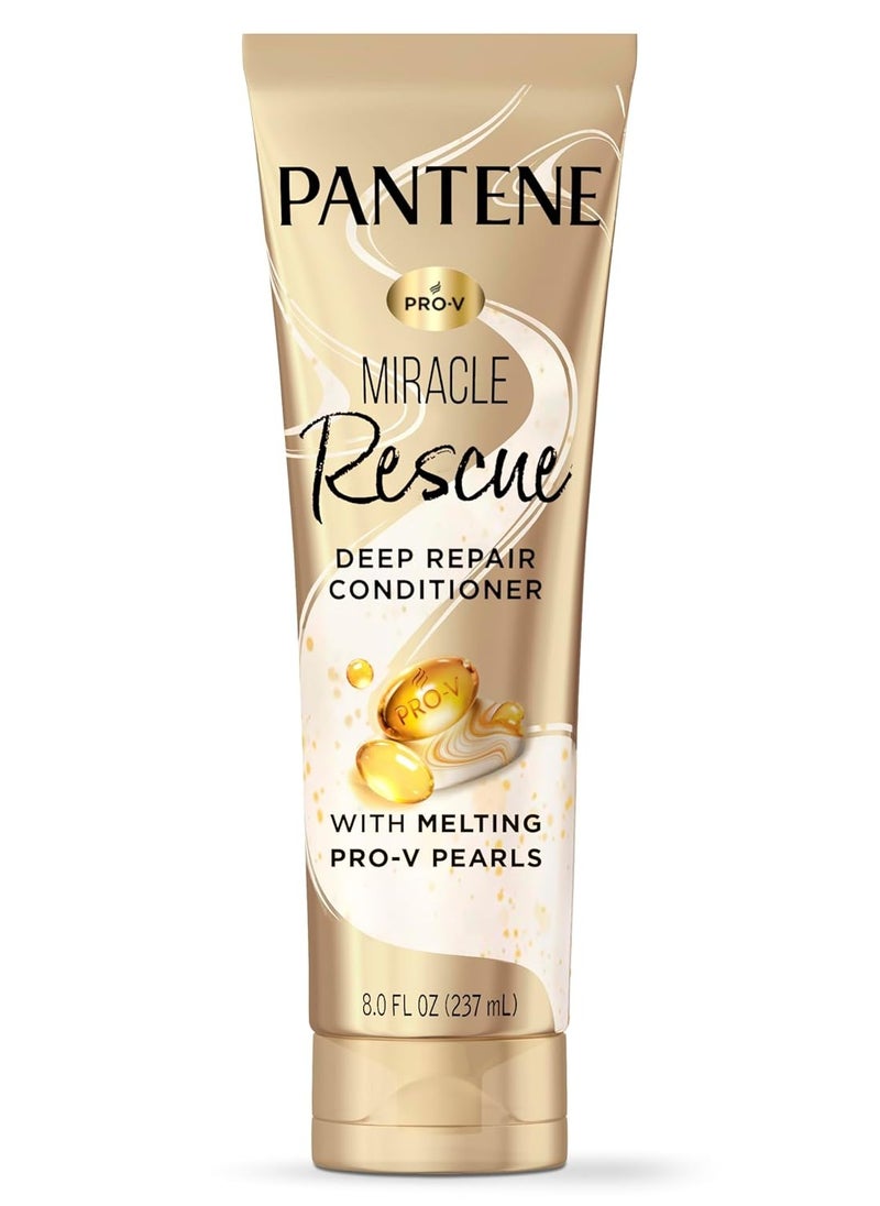 Pantene Miracle Rescue Deep Conditioner - Melting Pro-V Pearls for Dry, Damaged or Color-Treated Hair, Softens and Repairs, 8.0 oz