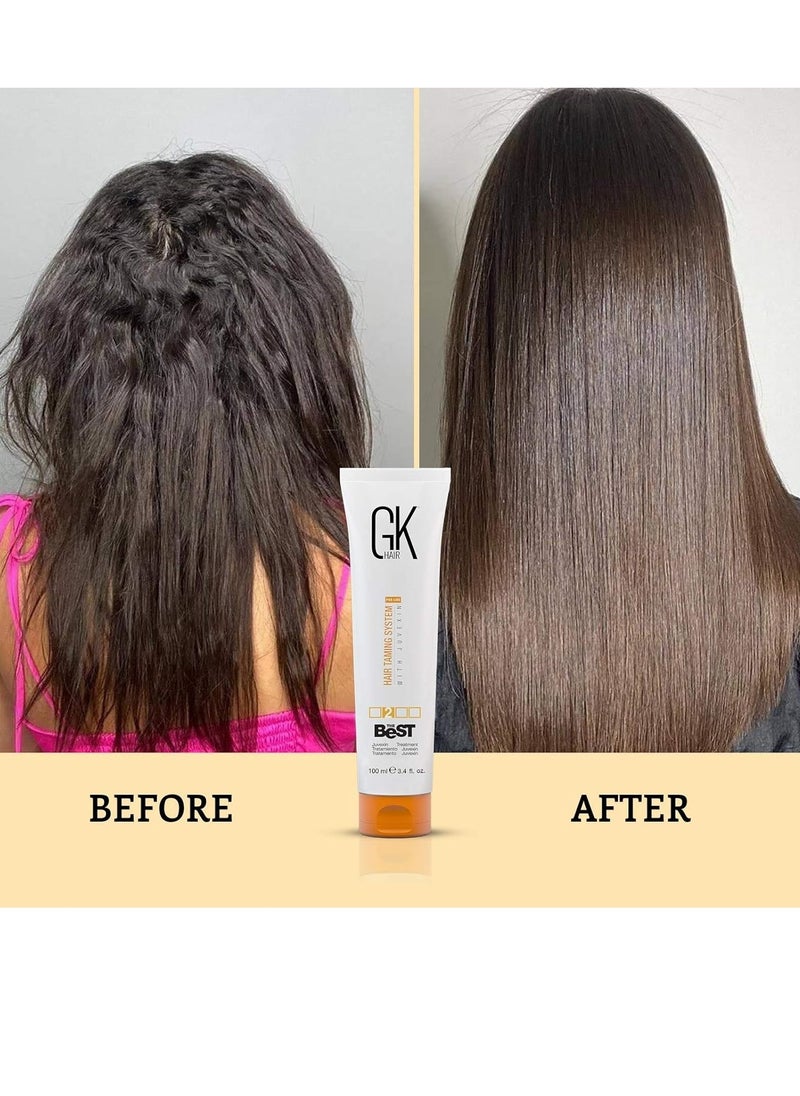 GK HAIR Global Keratin The Best (3.4 Fl Oz/100ml) Smoothing Keratin Hair Treatment - Professional Brazilian Complex Blowout Straightening For Silky Smooth & Frizz Free Hair