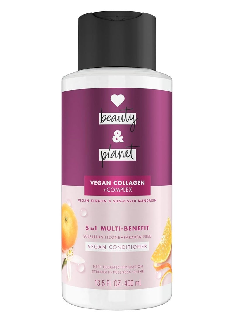 Love Beauty and Planet 5-in-1 Multi-Benefit Conditioner Vegan Keratin Collagen & Sun-Kissed Mandarin, for a Deep Cleanse, Hydration, Strength, Fullness, & Shine, 13.5 fl oz