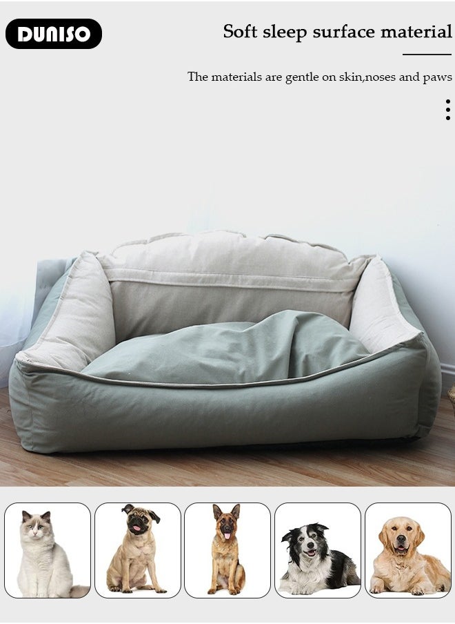 Dog Bed, Non-Slip Pet Sofa Lounger Puppy Couch Removable Machine Washable Cover Cushion Big Cat Kennel Cot, Medium Large Adult Dogs Kitten Sleeping Mattress