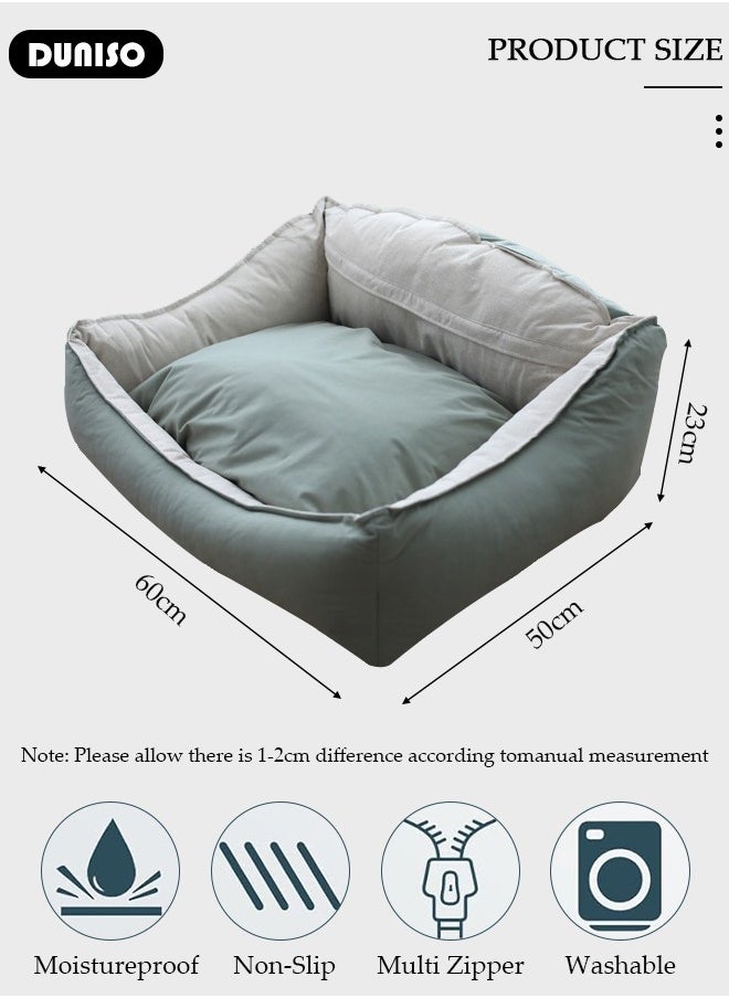 Dog Bed, Non-Slip Pet Sofa Lounger Puppy Couch Removable Machine Washable Cover Cushion Big Cat Kennel Cot, Medium Large Adult Dogs Kitten Sleeping Mattress