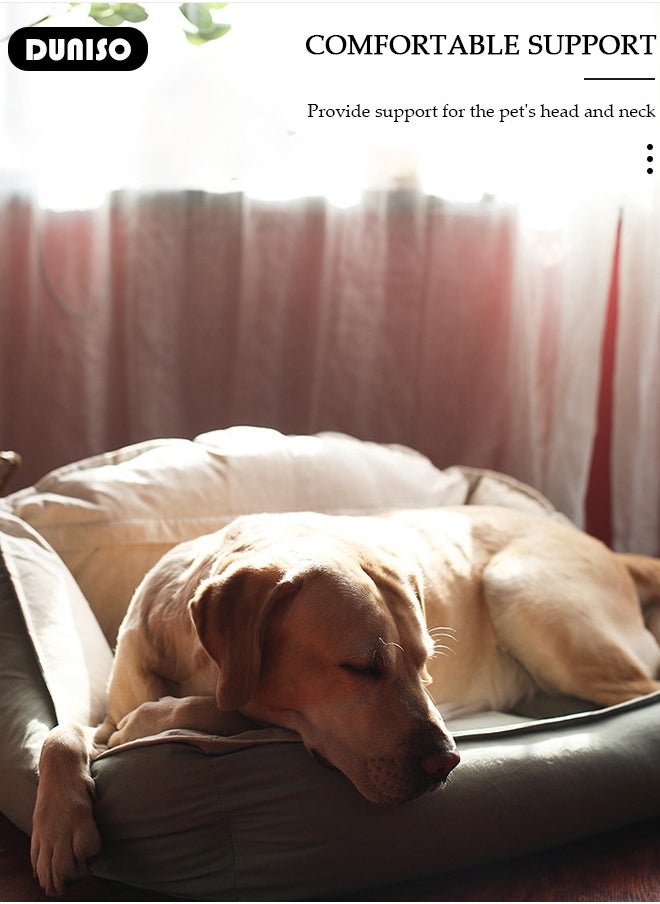 Dog Bed, Non-Slip Pet Sofa Lounger Puppy Couch Removable Machine Washable Cover Cushion Big Cat Kennel Cot, Medium Large Adult Dogs Kitten Sleeping Mattress