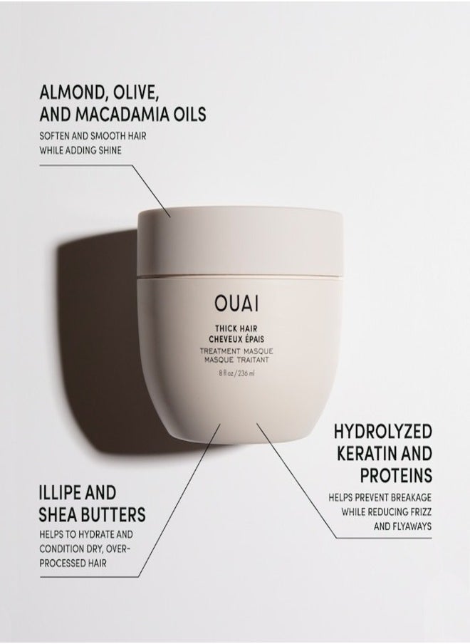 OUAI Fine to Medium Hair Treatment Masque 236ml - Nourishing Hair Mask for Softness & Shine