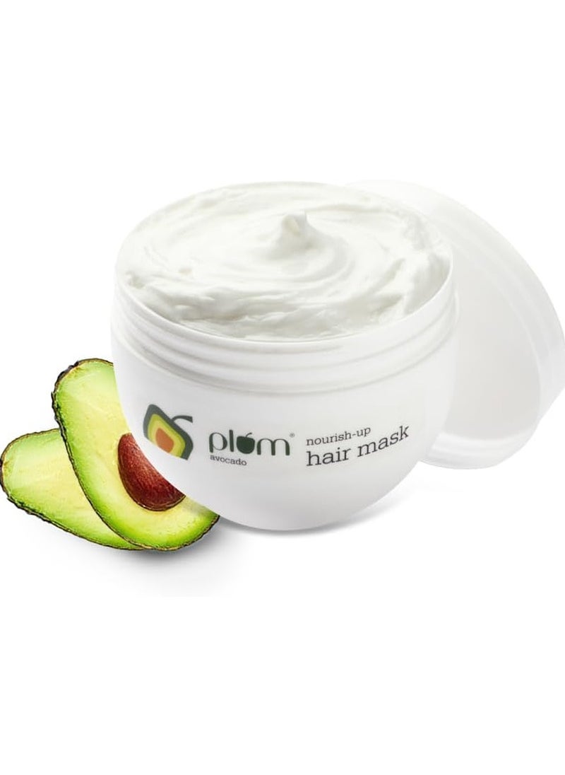 Plum Avocado NourishUp Hair Mask For FrizzFree Hair Contains Avocado Oil Argan Oil Shea Butter Hair Spa Treatment For Smooth Hair 100 Vegan, White, 250 gram