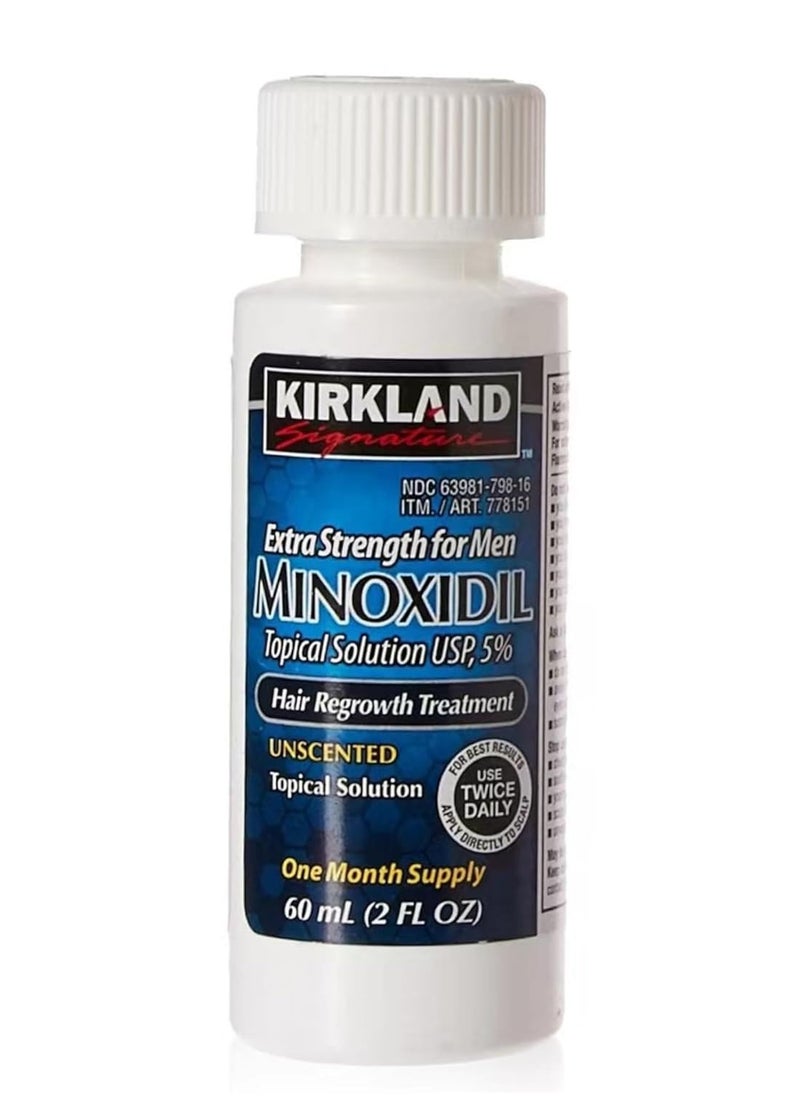 Kirkland Men Hair Loss Regrowth Revitalizes Hair Follicles 5% Minoxidil Topical Solution 3 Months Supply Size 3 X 2 Fl. Oz (60 Ml) Original