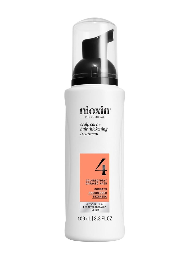 Nioxin System 4 Scalp + Hair Thickening Treatment | Serum for Colored or Damaged Hair with Progressed Thinning