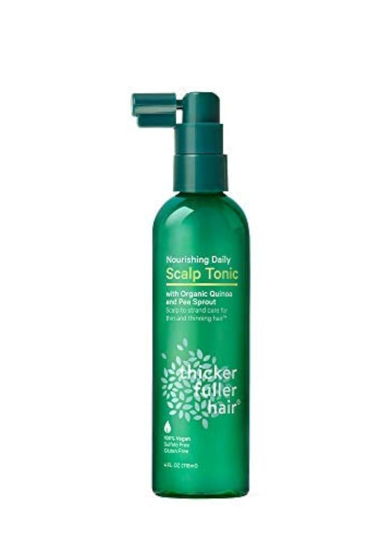 Thicker Fuller Hair Nourishing Daily Scalp Tonic, Green, 4 Fl Oz (Tónico)