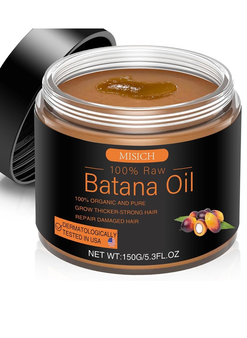 Raw Batana Oil for Hair Growth, 100% Natural Pure Dr. Sebi Batana Oil from Honduras, Unrefined Organic Batana Oil Hair Growth Oil for Prevent Hair Loss, Enhances Hair Thickness for Men & Women 5.3 oz